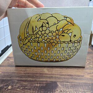 VINTAGE BRASS TRIVET - Fruit Basket Design